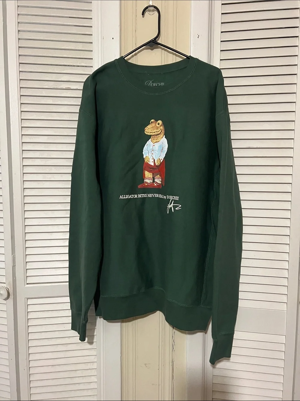 Dark Green Frog Graphic Crewneck Sweater - Unbranded womens men